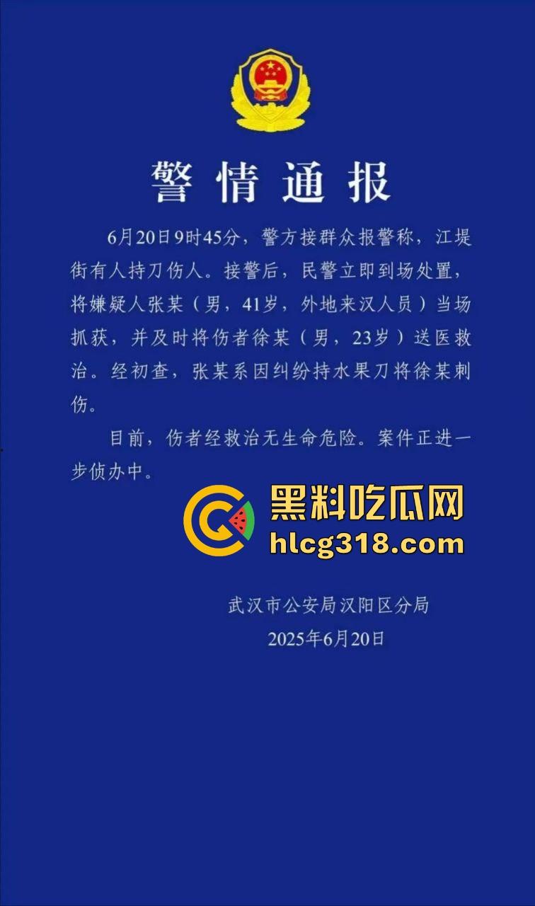 武汉江堤街持刀伤人，41岁嫌疑人张某持水果刀当着警察面捅杀被害人，也是够牛逼的！-2