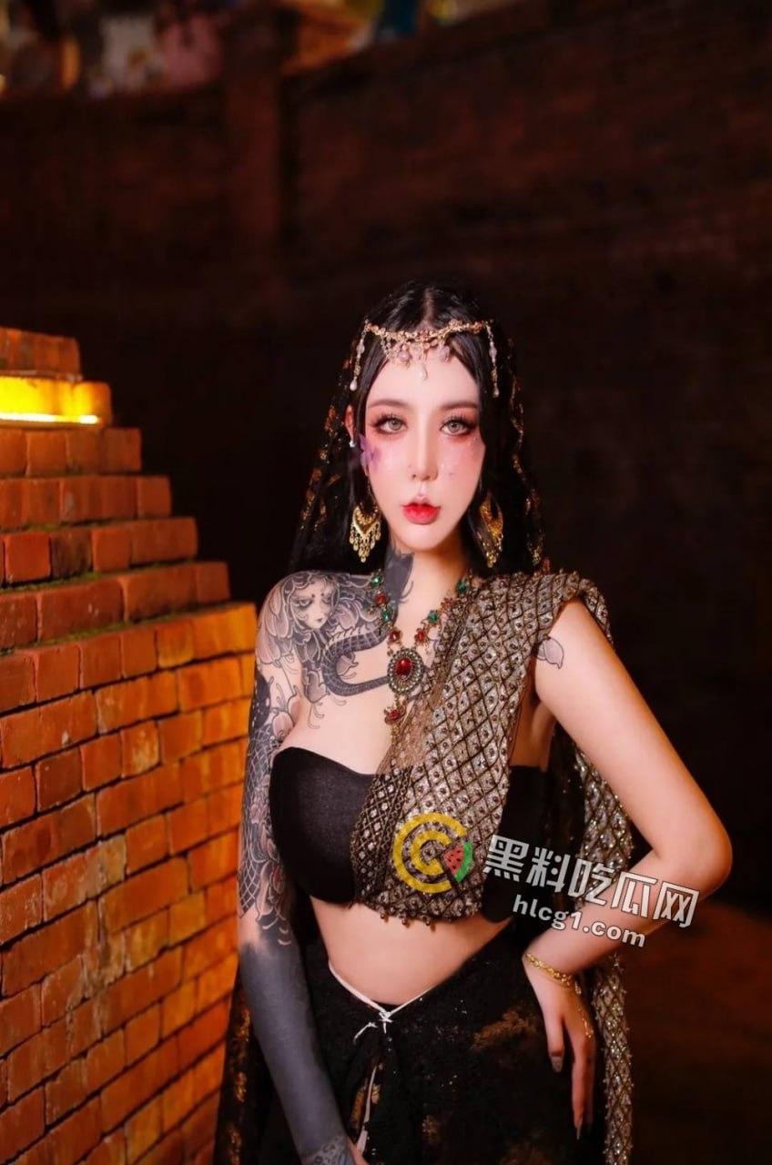 抖音10万纹身网红「丹妹呀」3P视频曝光！平时骚气外露，私下前后通插！-5