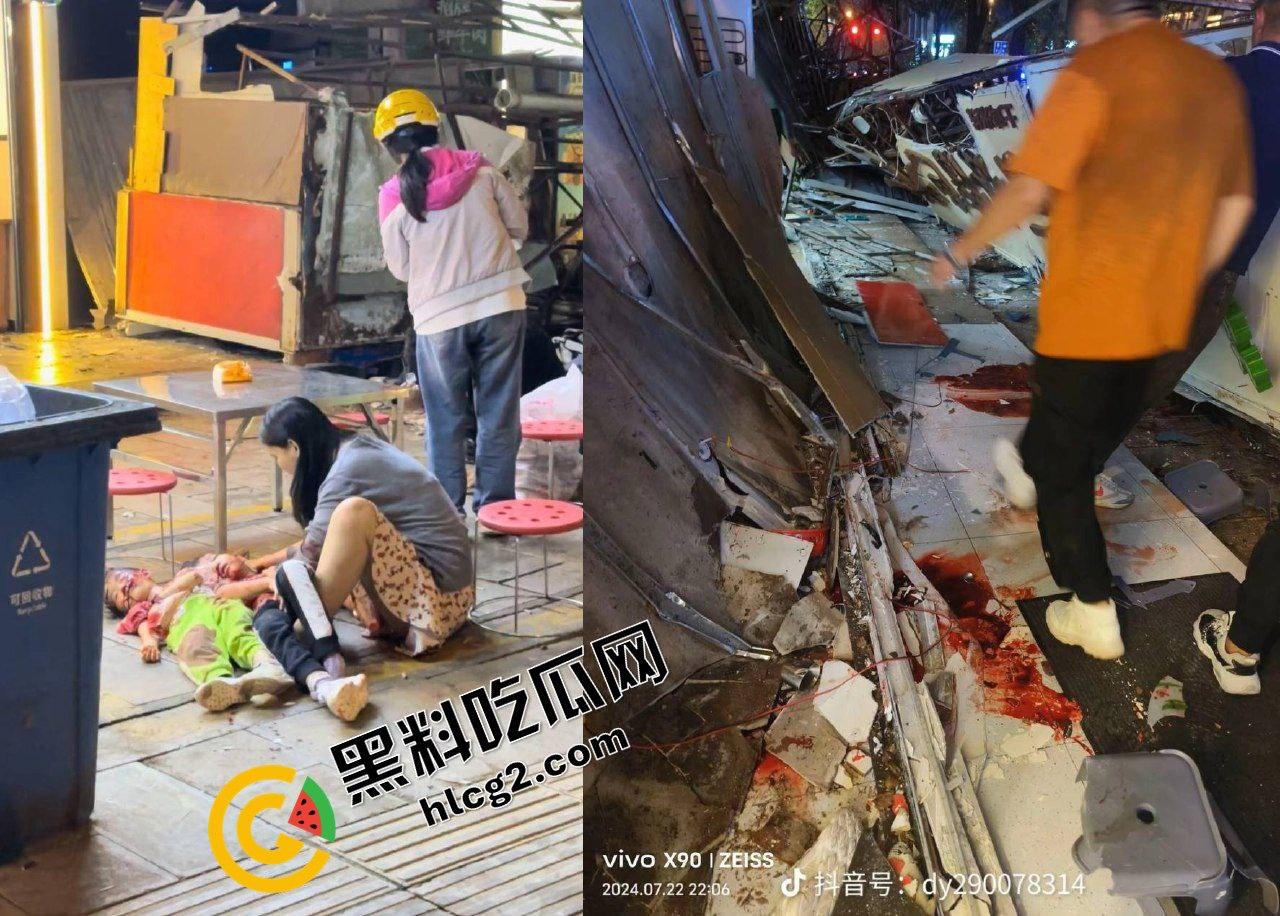云南昆明一商铺广告牌设施坠落 导致现场7伤3死！一宝妈两个女儿被砸的头破血流 自述经历泣不成声！-8