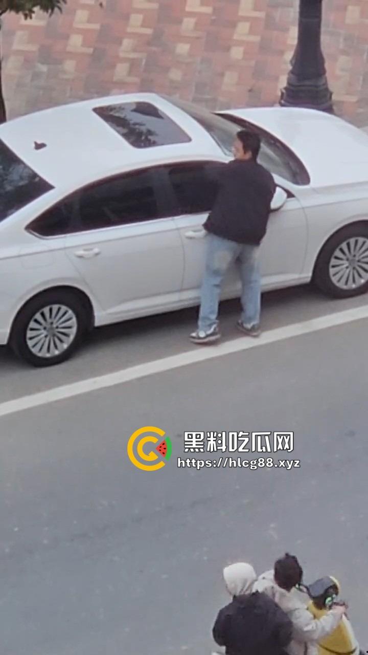 河南偷车小分队大白天开抢,一人爆车门硬撬,两傻逼骑小电驴望风,天网监控算个屁!-5