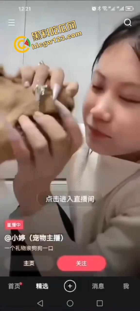 舔狗行为学一个礼物亲狗子一口,抖音女主播【小婷】舌头都伸进狗嘴里了,舔到狗都受不了了!-8