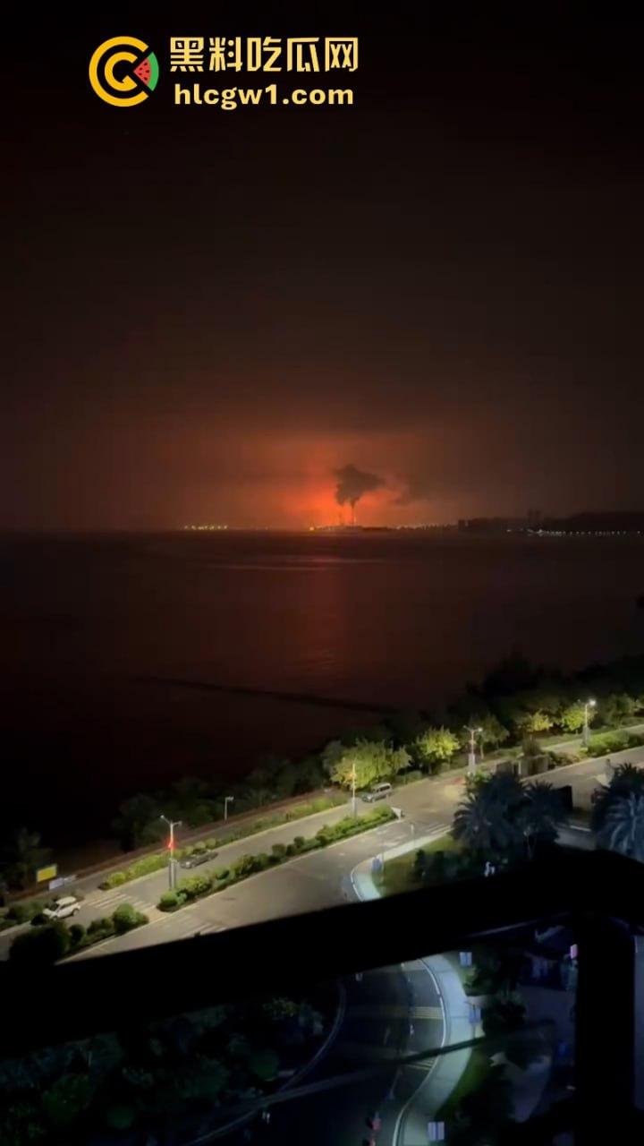 广东惠州大亚湾石化区核电站火光冲天 现场实拍视频流出 这是爆炸还是日出啊?-8