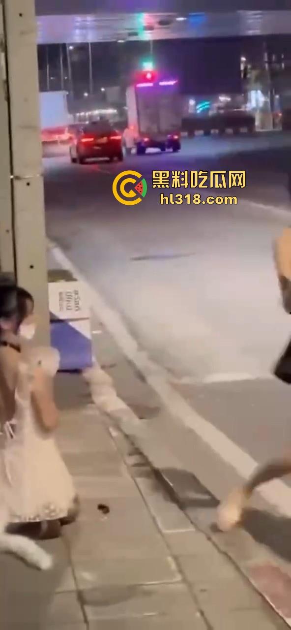 极品好闺蜜深夜路边户外露出调教，白嫩小母狗牵引沿路爬行，真听话是个好狗狗！-2