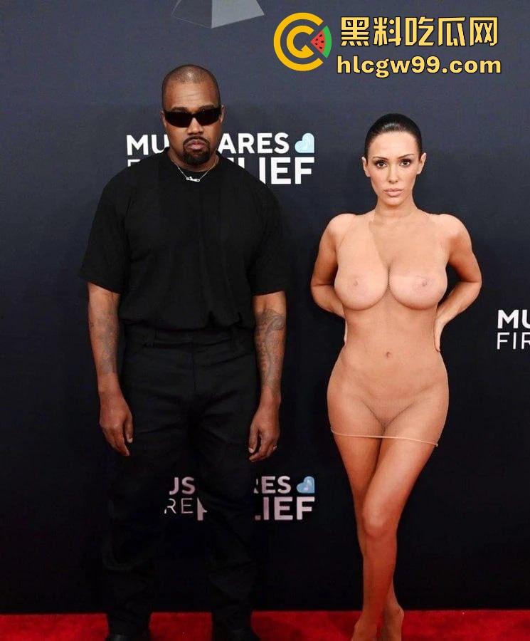 侃爷的老婆在格莱美颁奖典礼造型曝光，一次比一次严重了，基本全裸了，这是侃爷有绿帽倾向还是比安卡有暴露癖？-2