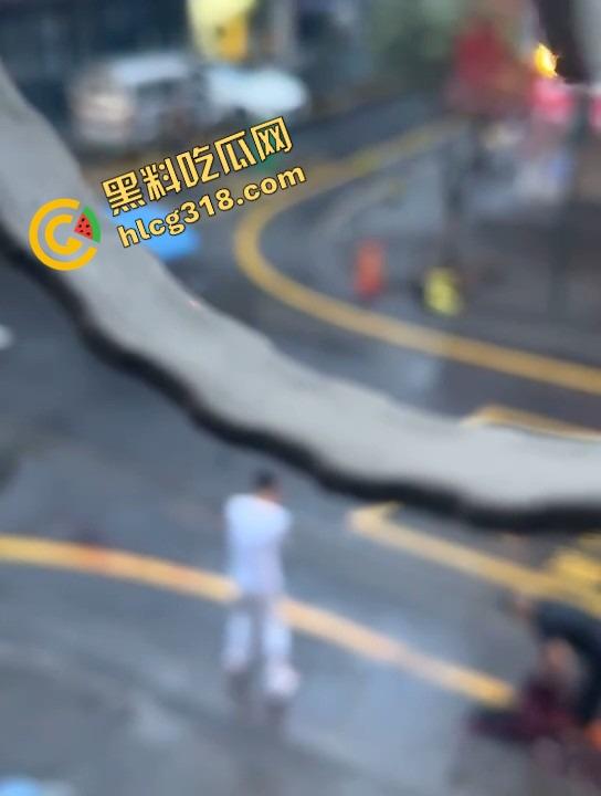 两人当街持刀互砍，地上都是血了还有热心大哥冲上去劝架，这不是劝架这是想加菜，刀都举起来了你上去干啥？-8