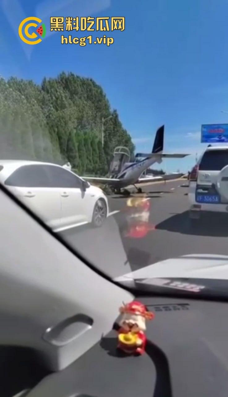 感谢大哥送来的飞机！辽宁大连一飞机失控掉落在公路上-8