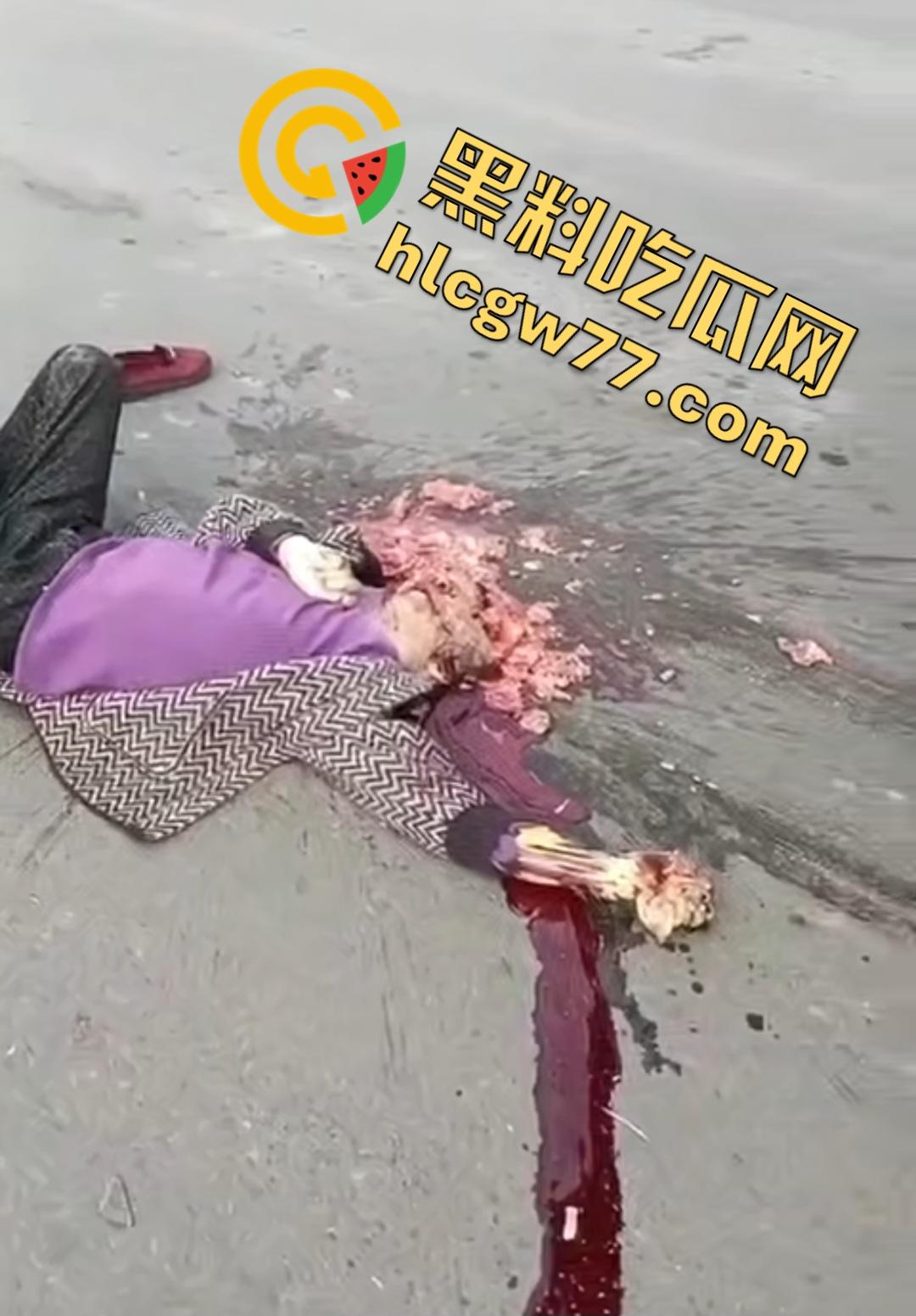 河南辉县老太太近视千度急买菜酿惨剧!大货车碾爆头颅脑浆四溅,喷到路人身上洗了个血浴!-1